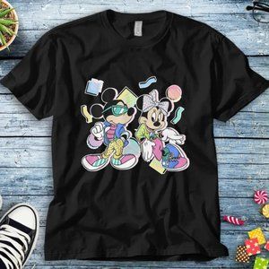 Disney Mickey And Friends Mickey And Minnie 80s Style Unisex Tee Adult T-shirt